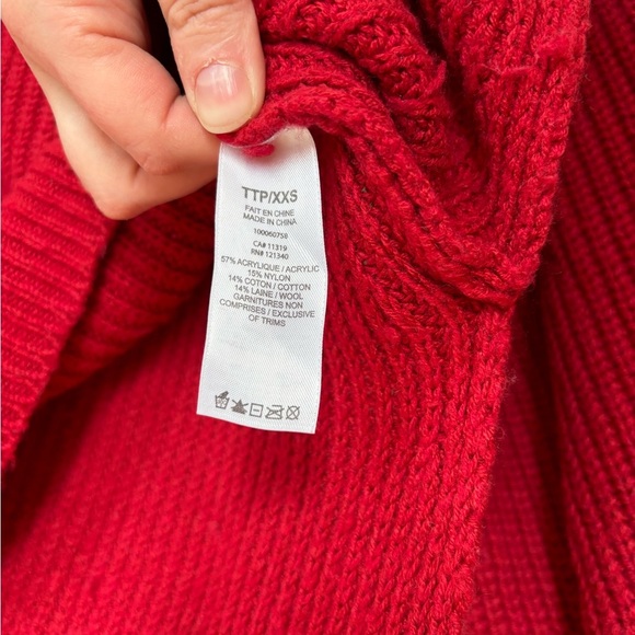 Dynamite Red Ribbed Sweater - Size XXS 🔥 - Picture 5 of 5